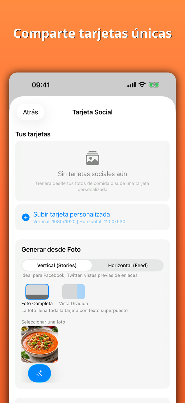 Comparte tarjetas únicas